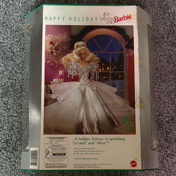 Barbie 1992 Holiday Edition Doll in Silver and White Gown - Picture 2 of 3
